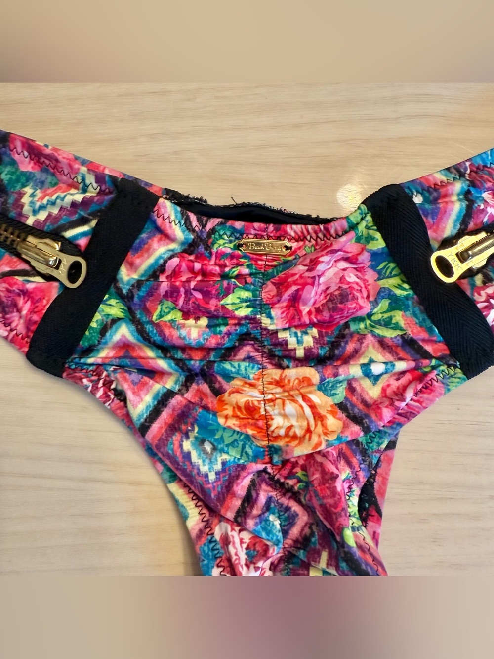 Beach Bunny Bikini Bustier Strawberry Fields Underwire Strappy Set Large 2016 L - Picture 8 of 16